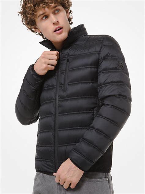 Quilted Nylon Packable Down Jacket 